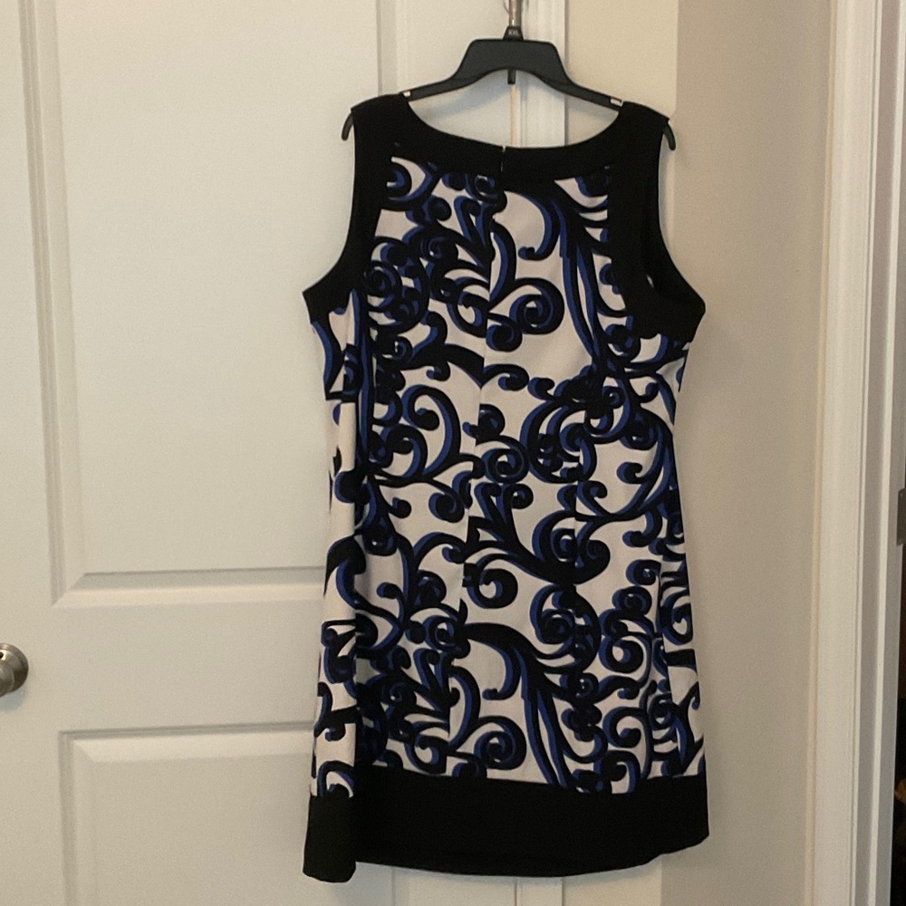 CJ Banks Elegant Black and Blue midi Dress - Picture 3 of 3
